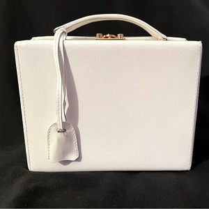 Mark Cross Grace Box in white calfskin leather